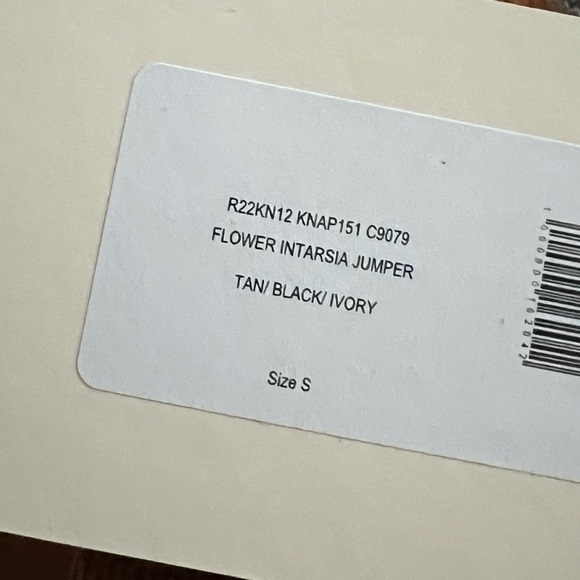 AlexaChung Brown Tan Flower Intarsia Knit Jumper Sweater NWT S - Picture 5 of 8